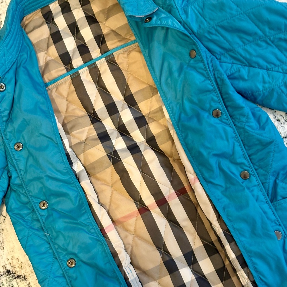 Burberry Teal Quilted Puffer Jacket - Picture 3 of 5